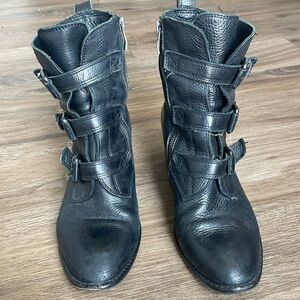 Size 8 Vince Camuto Leather Buckle Boots
